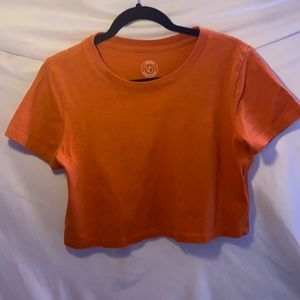 Urban outfitters cropped orange tee